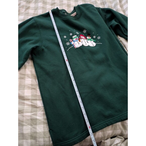 Green Snowman Holiday Christmas Sweater – Basic Editions – Size M - Picture 6 of 8
